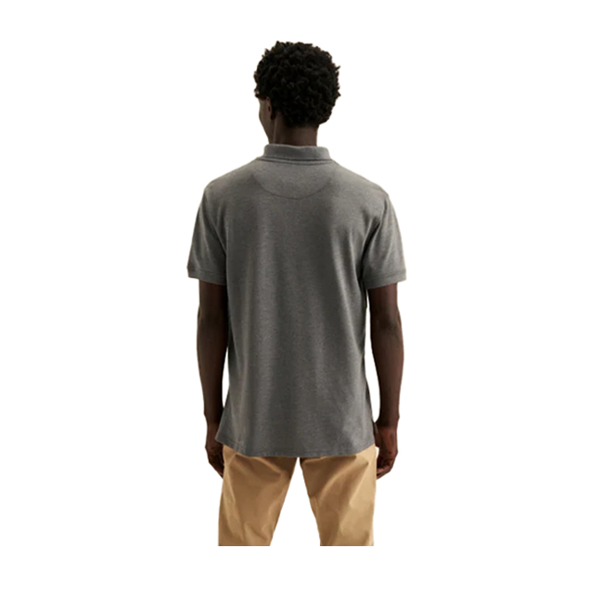 Polo Plain Pique Short Sleeve Golfer Mens - Grey