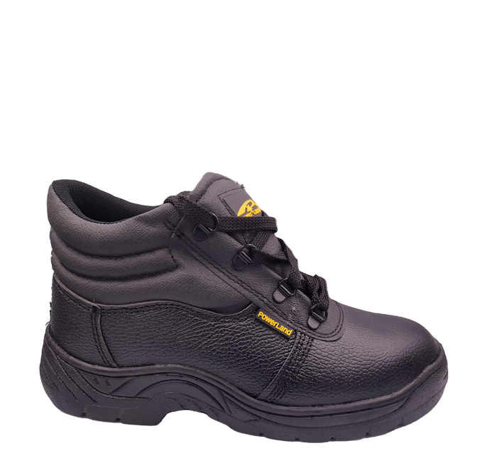 Powerland Mens Safety Lace Up Shoes in Black, available at Brandzz South Africa.